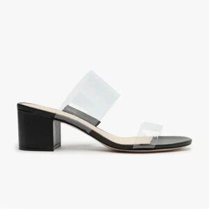 SCHUTZ Black and Transparent Strap Slide Sandal Size 6.5  NWT